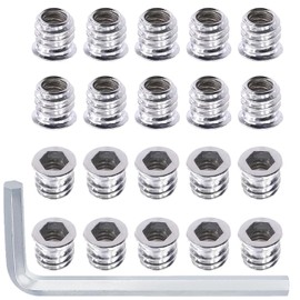 Navasen Screw-in Nuts M8 Screw-In Sleeves M8 x 20 mm Screw-in Nut with Cover Edge Threaded Insert Hex Hex Nuts Made of Galvanised Steel Pack of 20