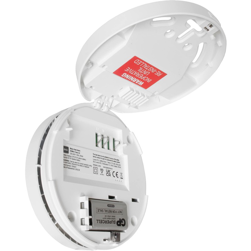 BG Electrical Heat Alarm, 230VAC Mains Powered