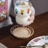Boho Style Woven Bamboo Rattan Coaster Two Pattern Holes for