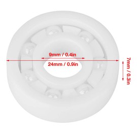 BORDSTRACT 609 Full Ceramic Bearing, 9x24x7mm Deep Groove Ball Bearing High Precision ZrO2 Zirconia