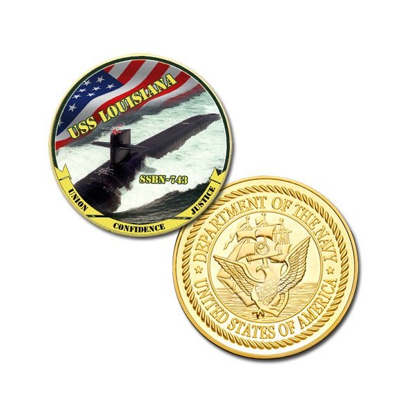 US Navy USS LOUISIANA SSBN-743 GP Challenge coin