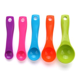 GVSS 5 Pieces Measuring Spoons, Portion Spoons, Gram Dosing Spoons, Plastic Colorful Measuring Spoons with Different Capacities, for Measuring Liquids and Powders