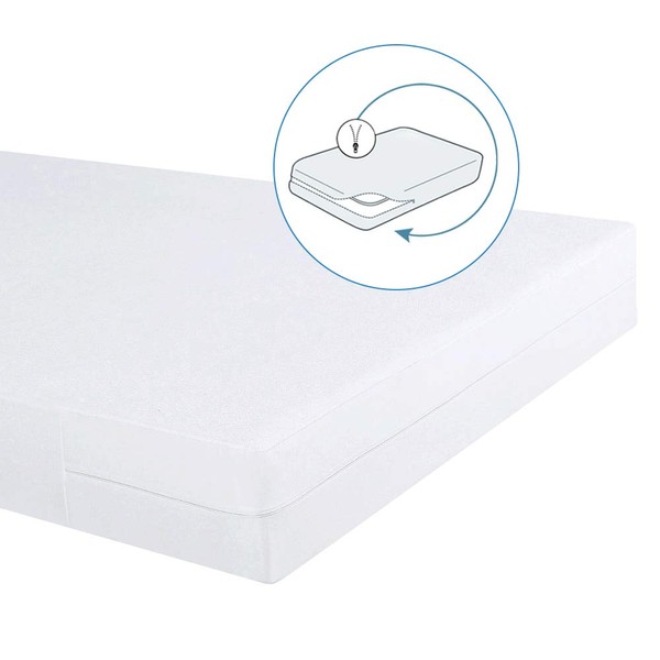 Bedecor Waterproof mattress protector with zip protection against liquids, insects