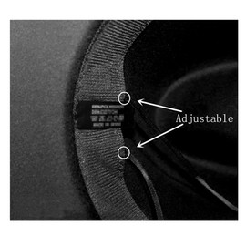 VASANA Classic Unisex Wool Blend Fedora Hat Brim Flat Church Derby Cap Wide Brim Classic Pork Pie Hat with Belt Buckle for Wedding Party Talent Show Performance Black