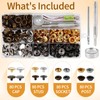 320 Pcs Stainless Steel Snap Button Kit, 15mm Heavy Duty
