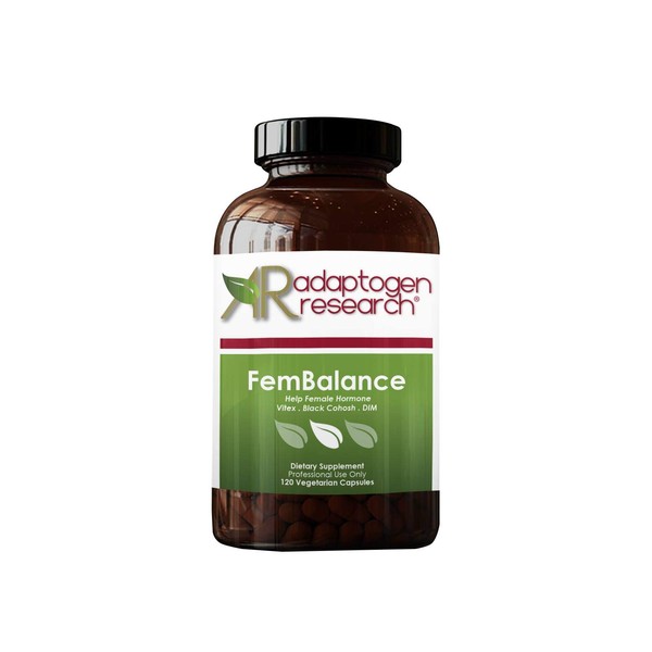 FemBalance | Help Female Hormone Vitex + Black Cohosh + DIM + Green Tea + Vitamins B6 & Folate & B12 | 120 Vegetarian Capsules | Adaptogen Research