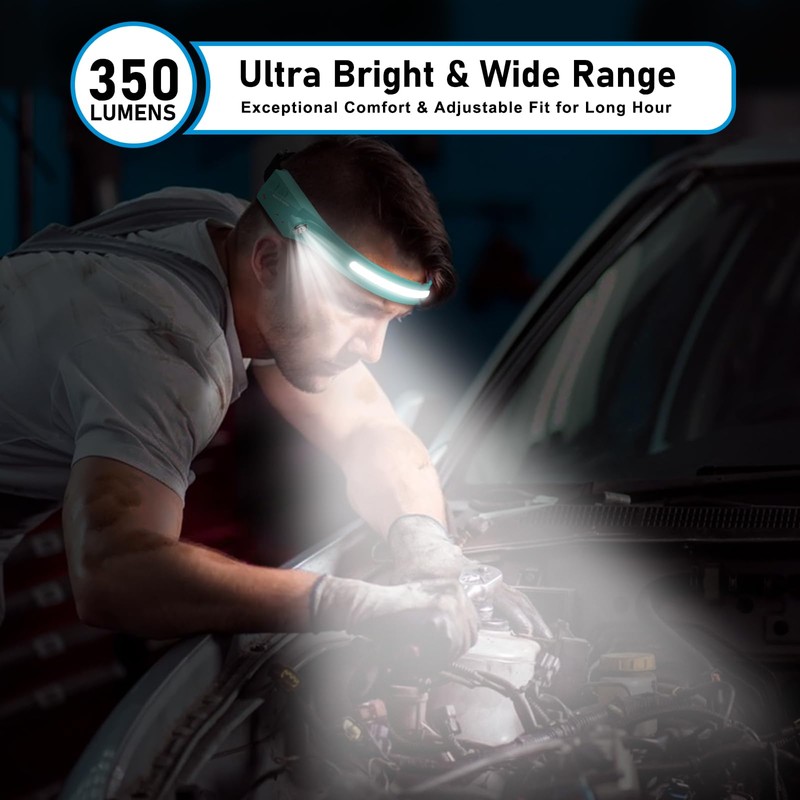 HyperDolphin Headlamp Rechargeable (2, Green)