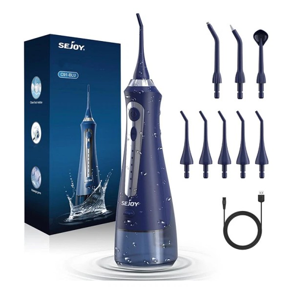 SEJOY Cordless Water Flosser Dental Oral Irrigator Pick Teeth Cleaner