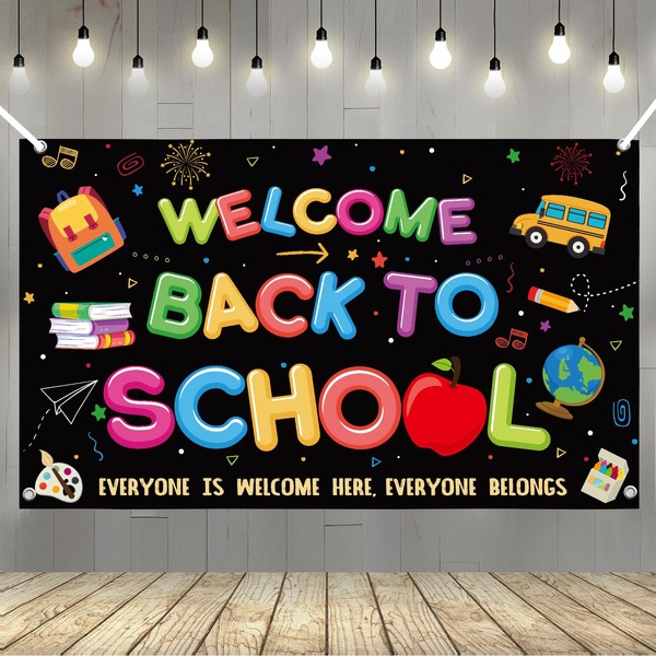 YQUQWN, Welcome Back To School Banner, 72 X 44 inch,