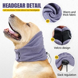 JOHNBOLIN Dog Thunder Ear Muffs,Dog Calming Hoodie No Flap Ear Wraps for Dogs Hematoma Healing,Dog No Flap Noise Protection Ear Wrap Relieve Anxiety,Dog Ear Cover The Grooming (Light Purple, Small)