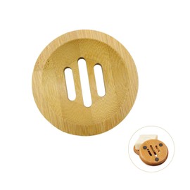 Round Shape Natural Bamboo Wood soap Dish Storage Holder for Shower, Counter, Sink, Bathroom - 1 Count, Perfect as a Shower Steamer Holder, soap Tray for Shower, Bamboo soap Holder, Wood soap Dish
