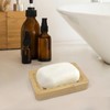 2 Pack Bamboo Soap Dish Self-Draining Holders Slotted Soap Dish