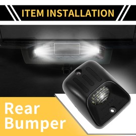 X AUTOHAUX 2 Pcs LED License Plate Light Tag Lamp Assembly for Toyota Tacoma 1995-2004 White Red 6500K Clear Lens