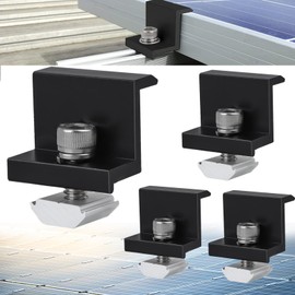 Teokantz End Clamp 30 mm Black End Clamp for Mounting Photovoltaic Solar Panel Solar Module Bracket End Clamp Edge Clamp for PV Solar Module Fixings on the Roof Pack of 4