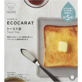 Marna K686W Ecocarat Toast Plate (Diatomaceous Earth-Free, White) Bread Enjoy Freshly Baked Texture
