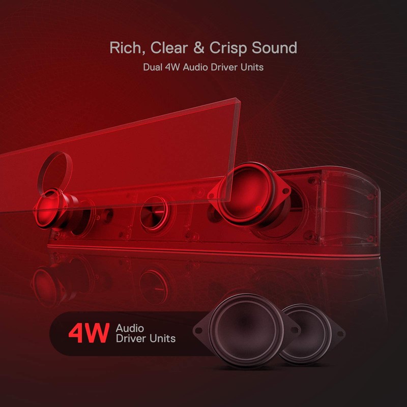 Redragon GS560 RGB Desktop Soundbar, 2.0 Channel Computer Speaker with