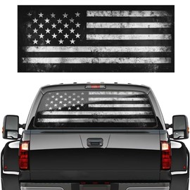 Patriotic American Flag Back Window Decals for Trucks, Windshield Perforated Window Film Decal for Rear Window Sticker Decoration, Scratch Hidden Car Stickers, Flag Car Decoration