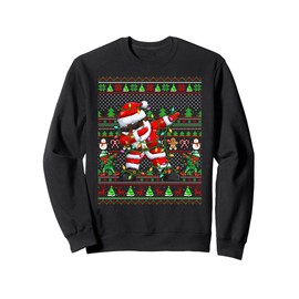 Funny Dabbing Santa Xmas Lights Ugly Christmas Sweaters Sweatshirt