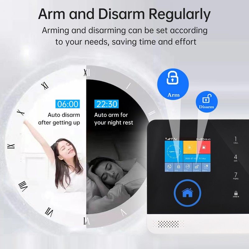 Security Alarm System for House 2.4G WiFi GSM 2.4 inch