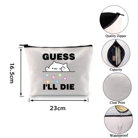 VAMSII D D Gift DM Games Role Playing Games Gift Guess I'll Die Zipper Pouch Makeup Bag (I'll Die)