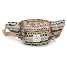 Hemp Fanny Pack,Adjustable Waist and Multiple Pockets,Waist Bag & for all purpose (Multi Light Blue)
