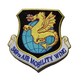 Squadron Nostalgia LLC 349th Air Mobility Wing Patch – Plastic Backing