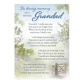 Graveside Memorial Card Remembrance Verse Plastic Coated Grave Graveside Card - 120 x 165 mm - Special Grandad 0950
