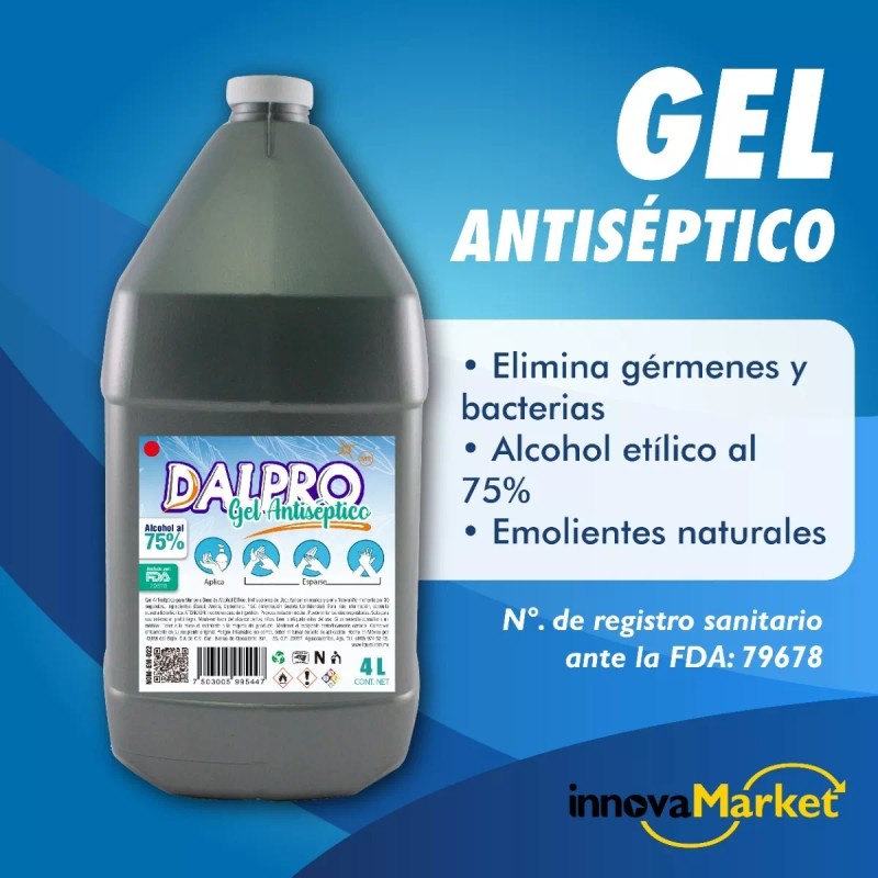 Dalpro Gel Antibacterial 4 Litros Caja Con 4 Piezas. C/