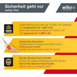 Wiha 38613, Schlitz/PH/SL+PZ (Klemmschrauben) im Blister, Red Yellow