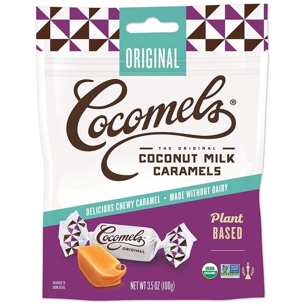 Cocomels Coconut Milk Caramels, Original Flavor, Organic, Dairy Free, Vegan, Gluten Free, Non-GMO, No High Fructose Corn Syrup, Kosher, Plant Based, Individually Wrapped Candy, (1 Pack)