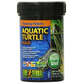 Exo Terra Adult Aquatic Turtle Food, Floating Pellets for Reptiles, 0.7 Oz., PT3251
