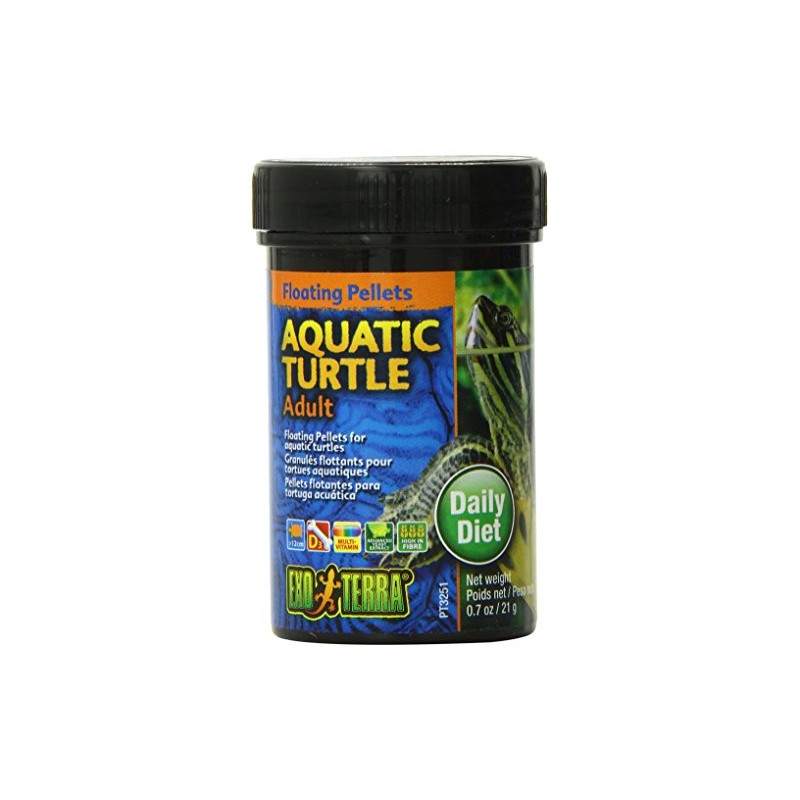 Exo Terra Adult Aquatic Turtle Food, Floating Pellets for Reptiles,