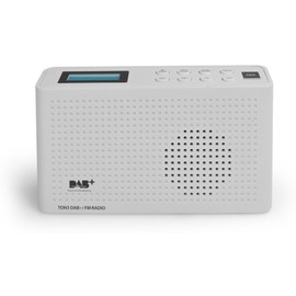 RED OPTICUM Ton 3 FM/ DAB/ DAB+ Radio weiß - Tragbares UKW Radio mit Lautsprecher & Kopfhöreranschluss LCD Display Timerfunktion 20 Senderspeicherplätze - Baustellenradio - Digitalradio mit Akku