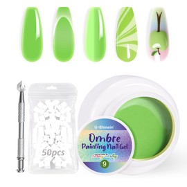 U-Shinein Ombre Gel Nail Polish,Spring Summer Colorful Painting Nail Gel for Ombre Nails Aura Nails, French Manicure Diy Nail Art#09 Green