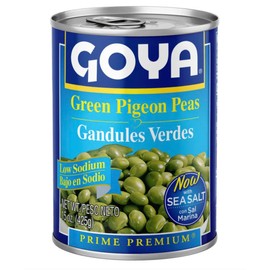 Goya Green Pigeon Peas Low Sodium, 15 oz, 2-Pack