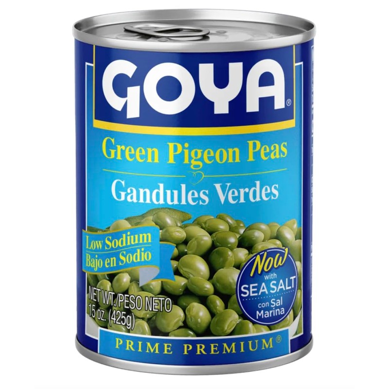 Goya Green Pigeon Peas Low Sodium, 15 oz, 2-Pack