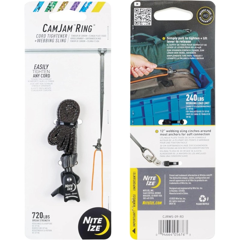 Nite Ize CamJam Ring - Rope Tightener with Webbing Sling