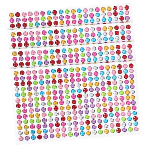 TEHAUX 4sheets Rhinestone Stickers for Nail Art and Face Decoration