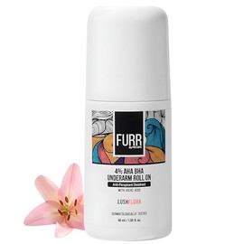 FURR 4% AHA BHA Underarm Roll On with Kojic Acid | Lush Flora Fragrance | Helps Reduce Pigmentation, Prevents Body Odour & Brightens Skin | Dermatologically Tested | Antiperspirant | 40ml