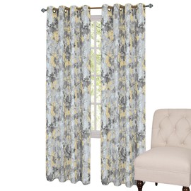 Collections Etc Tranquil Trees Insulated Curtain Panel Silver 50" x 84"