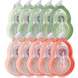 BetterJonny Correction Tape, 328.4 ft (100 m), Pack of 10, Correction Tape, Large Capacity, White Purple, 0.2 inches (5 mm), PET Tape Core, Pack, Correction Pen, Correction Supplies, Easy to Use