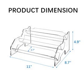 Yopay 3 Tier Acrylic Cracker Trays for Serving, Clear Macaron Display Tray, 11 Inch Biscuit Cracker Holder Stand for Wedding Home Party Events