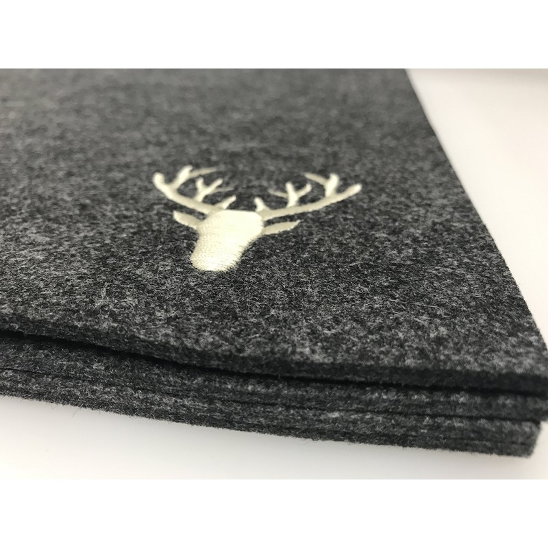 CH Trading Felt Deer Rectangular Placemats in Dark Grey with