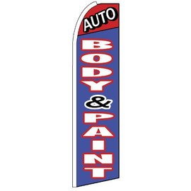 Auto Body and Paint King Size Swooper Flag Sign