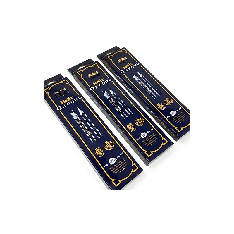 Oxford Helix HB Pencils Eraser Tipped Pencils with rubber -