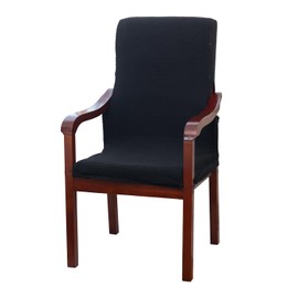 Deisy Dee Stretch Arm Chair Covers, Mid Century Chair Slipcovers, Accent Chair Covers (Black)