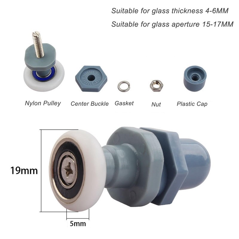 Qikuver Shower Cubicle Rollers, Sliding Door Rollers, Replacement Parts, Shower
