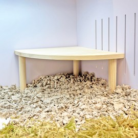 Exotic Nutrition Corner Riser Platform - Durable Wooden Platform for Small Animals Such as Hamsters, Degus, Gerbils, Rats and mice