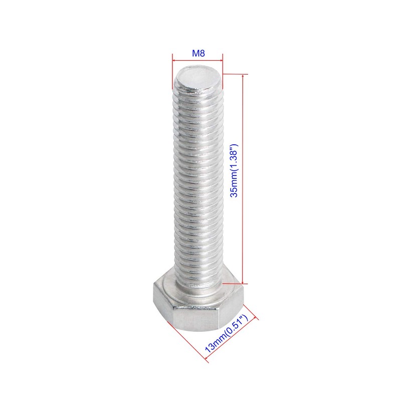Aopin M8 x 35mm Hex Bolt Screw Grade 5.8 Stainless