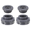 PATIKIL PVC Bulkhead Fitting with Plug NPT1-1/2", 2 Pack Bulkhead